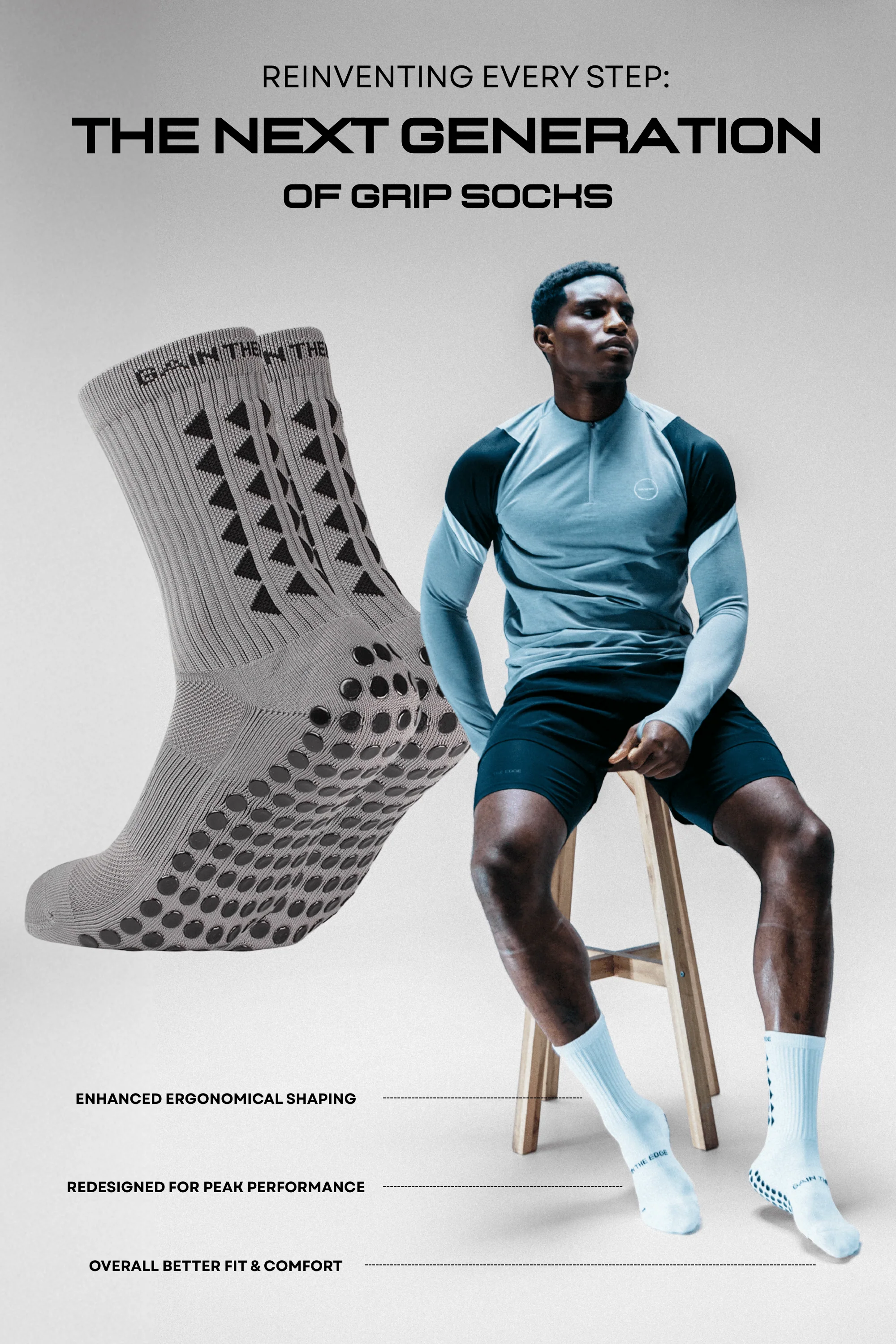 GRIP SOCKS 3.0  MidCalf Length - Grey - Image 3