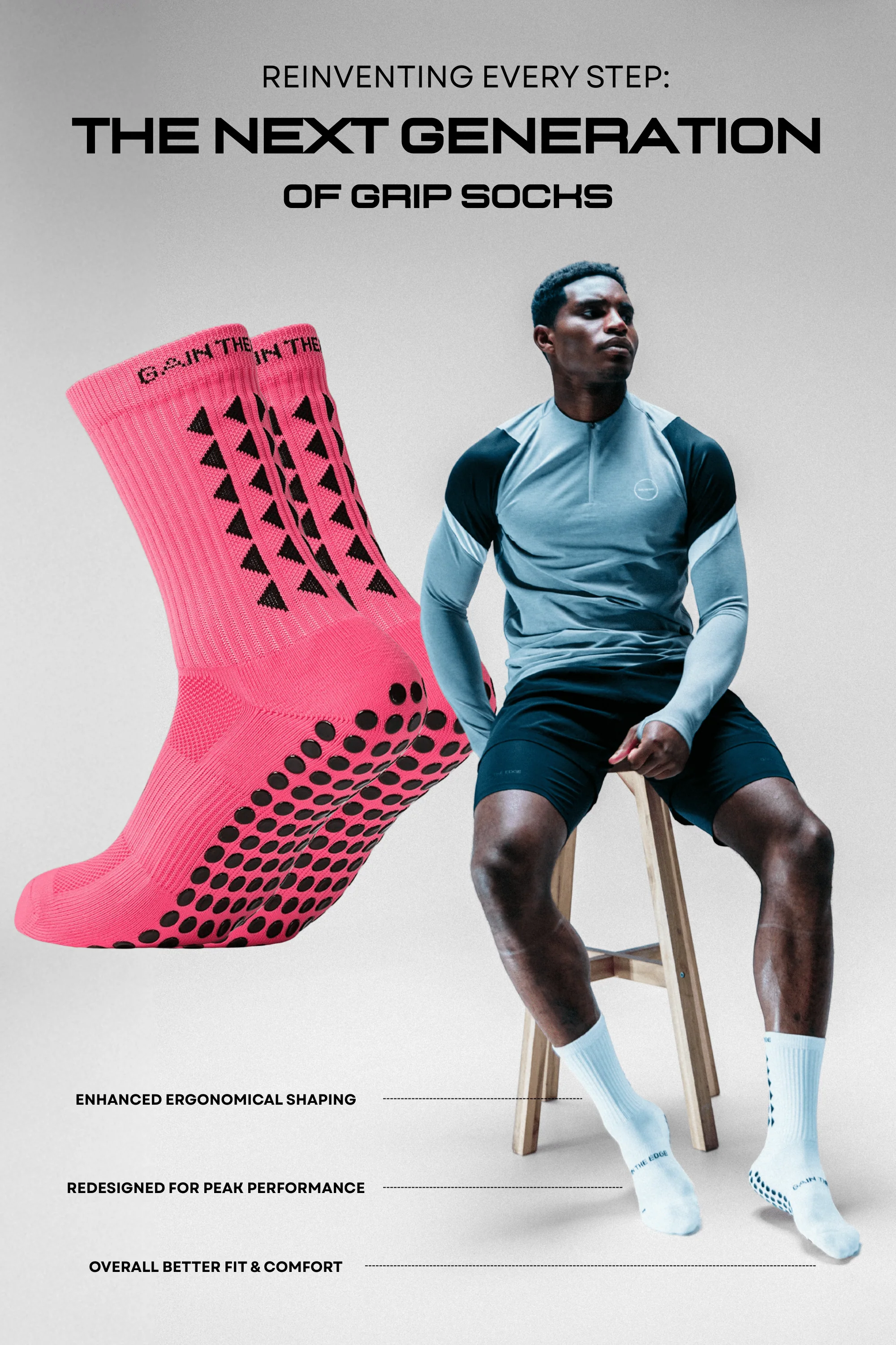 GRIP SOCKS 3.0  MidCalf Length - Pink - Image 3
