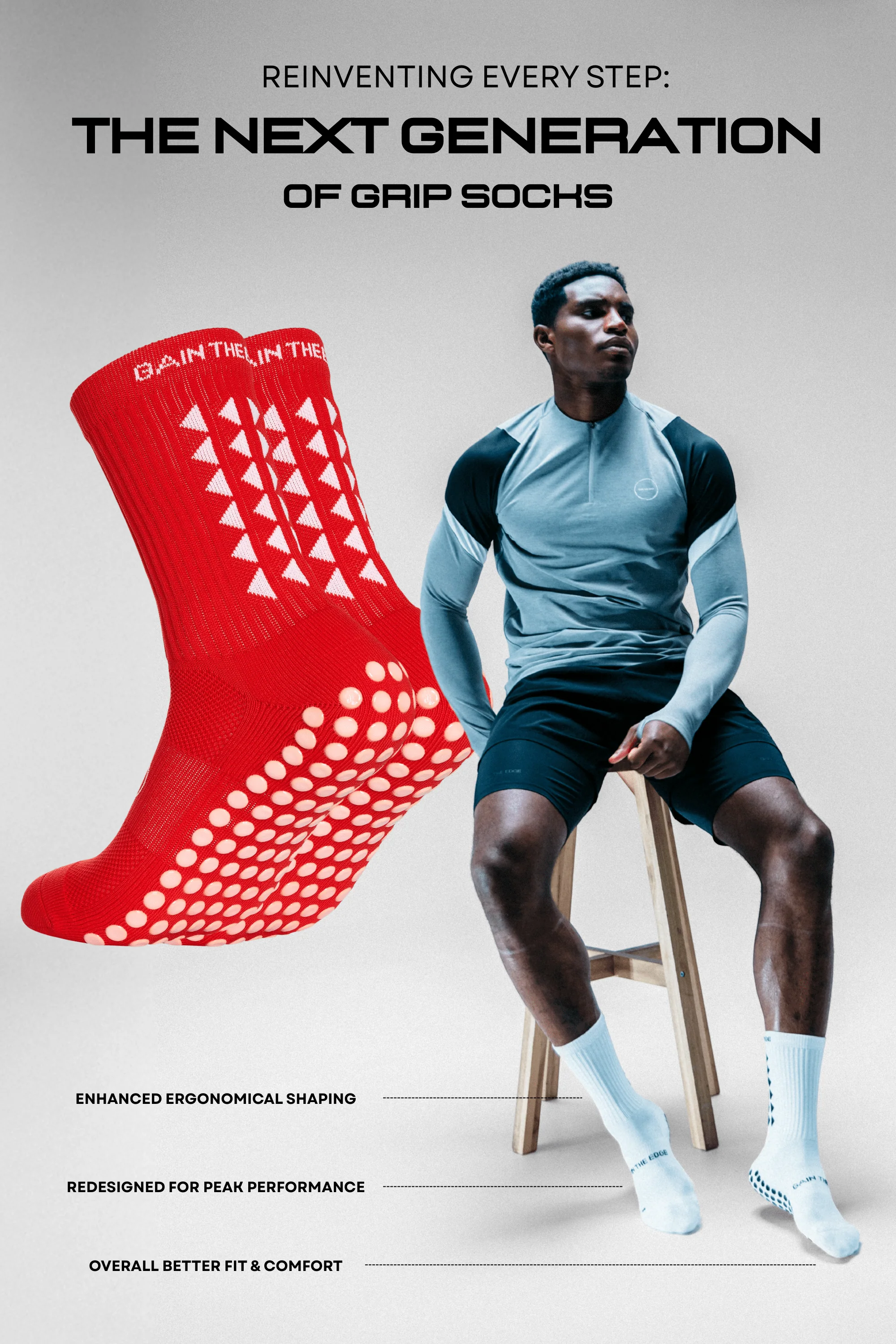 GRIP SOCKS 3.0  MidCalf Length - Red - Image 3