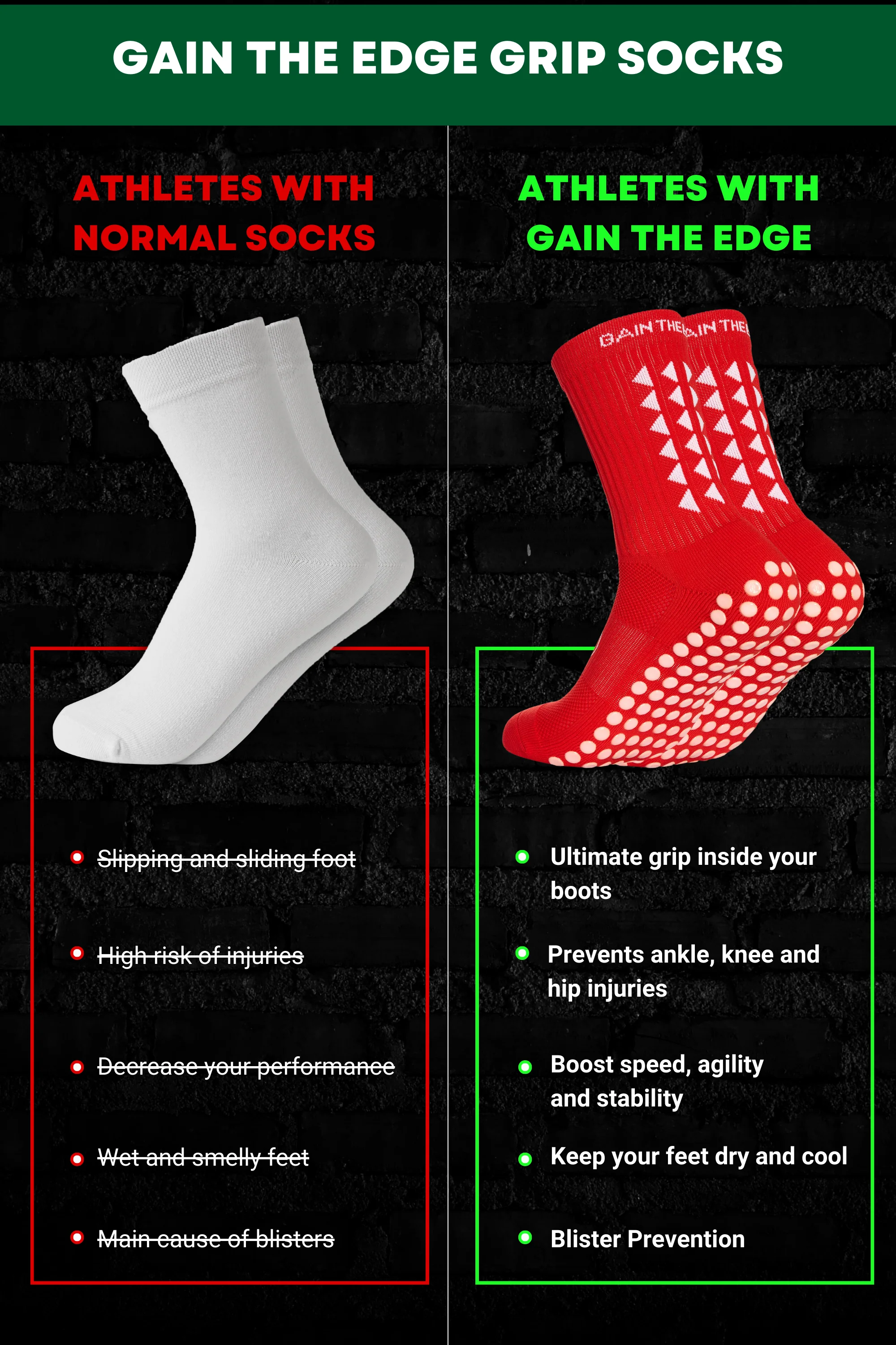 GRIP SOCKS 3.0  MidCalf Length - Red - Image 4